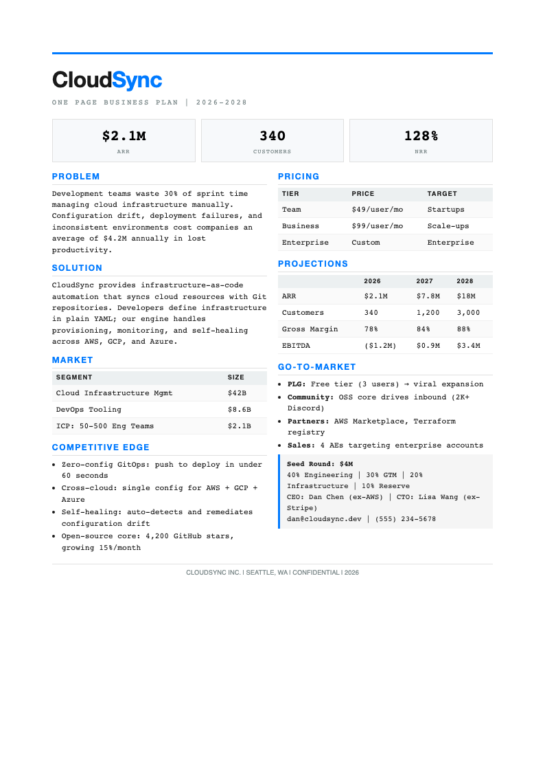 Tech minimalist SaaS business plan